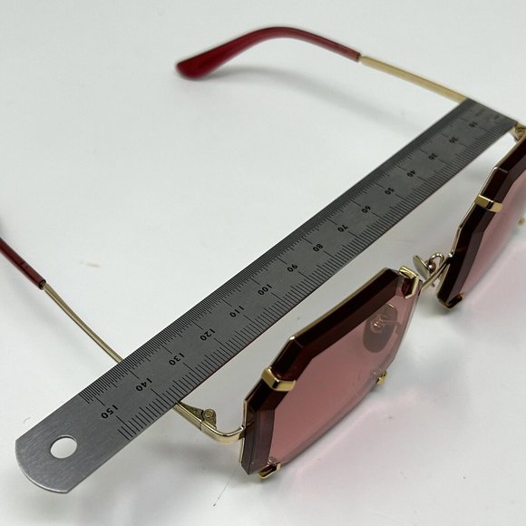 Dolce Gabbana Octagon Sunglasses DG 2216 02/84  55[] 20 Red Lenses Gold Hardware - Picture 10 of 16